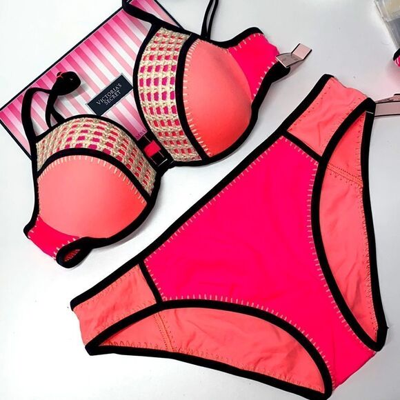 🔥🏖VICTORIA SECRET swimsuit The Fabulous/push-up cheeky New - Picture 2 of 6